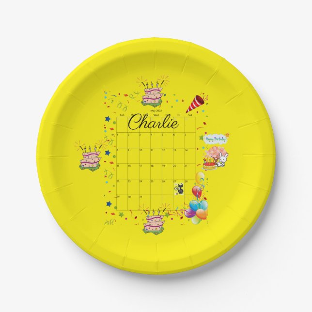 Prato De Papel Papelão, Parabéns, maio de 2022 (Frente)