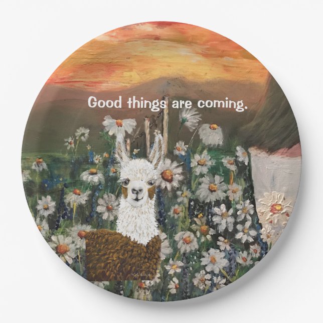 Prato De Papel Papelão Planta Lama nas margaridas (Frente)