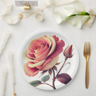 Prato De Papel Paper Plate floral wedding/shower