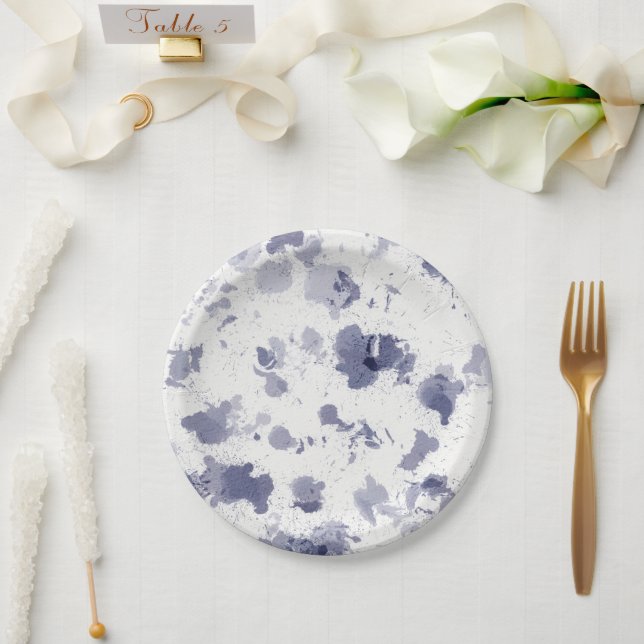 Prato De Papel Paper Plates 17,8 cm - Blue Pattern (Casamento)
