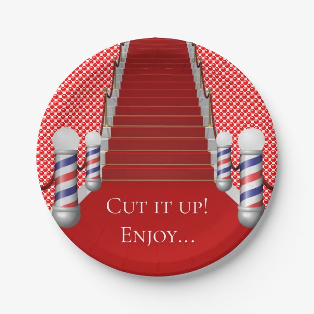 Prato De Papel Paper Plates Barbershop (Frente)