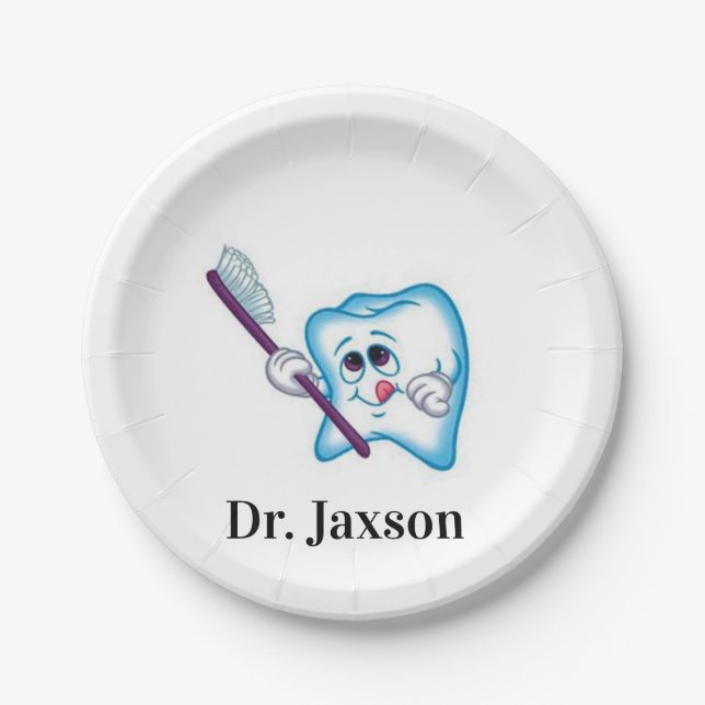Prato De Papel Paper Plates Dentist Teeth  (Frente)