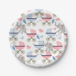 Prato De Papel Paper Plates, Elephant Baby Strollers Stork