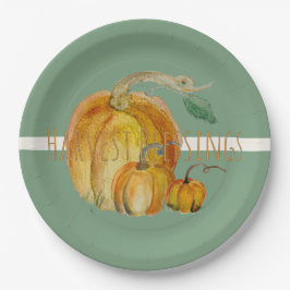 Prato De Papel Paper Plates: Harvest Blessings