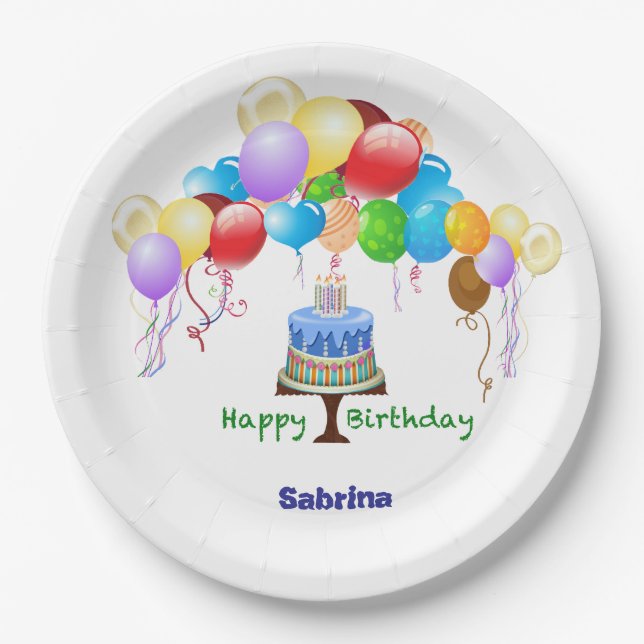Prato De Papel Paperplate de aniversário (Frente)