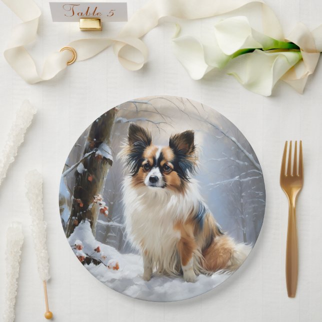 Prato De Papel Papillon Deixe Nevar Natal  (Casamento)