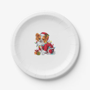 Prato De Papel Papillon Xmas Lighting Papais noeis Papillon Dog C