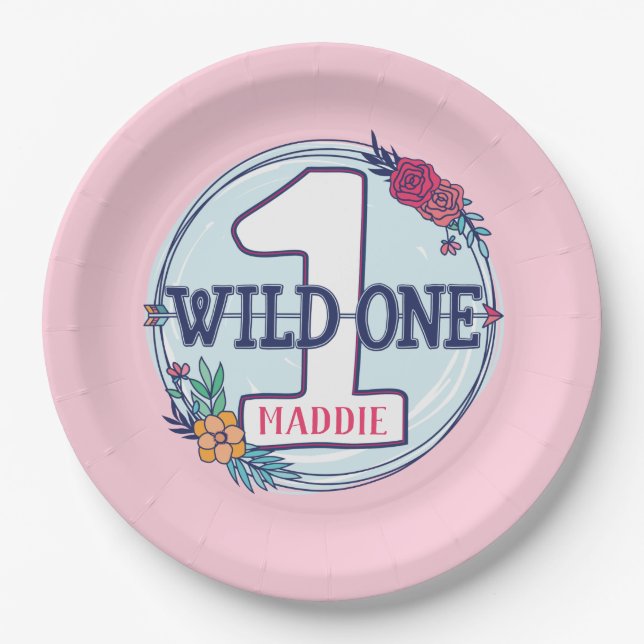 Prato De Papel Papo de Aniversário do Tribal Boho de TeeCute Pers (Frente)