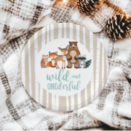 Prato De Papel Papo de Aniversário do Wild Onemagnifics Woodland