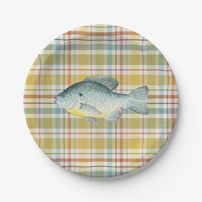 Prato de Papel para Chá de Bebê de Pesca (Frente)