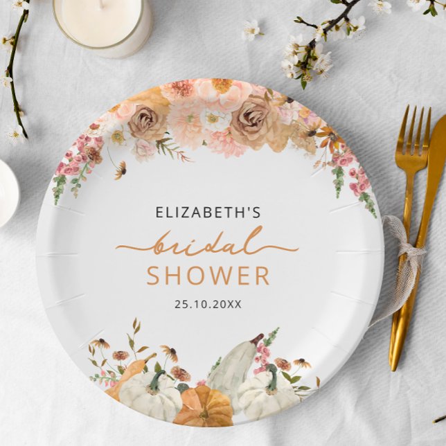 Prato de Papel para Chá de Noiva de Outono com Abó (Criador carregado)