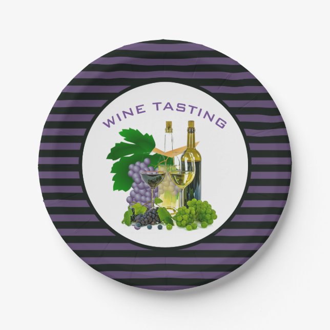 Prato de Papel para Degustação de Vinho Moderno (Frente)