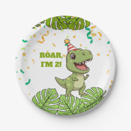 Prato de papel para festa de aniversário de dinoss