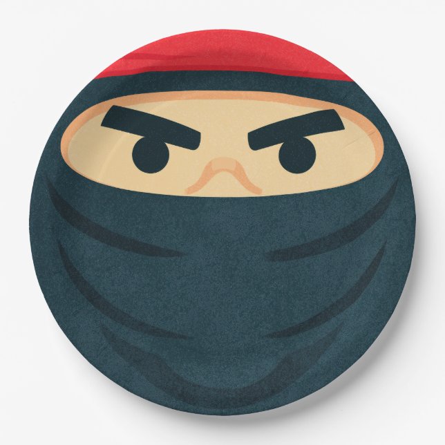 Prato de Papel para Festa de Aniversário Ninja War (Frente)