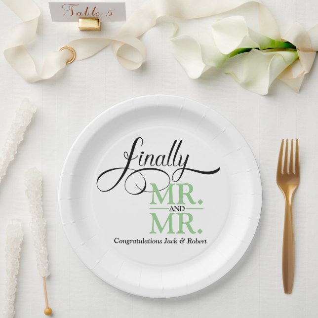 Prato de papel para recepção de casamento Sr e Sr (Casamento)