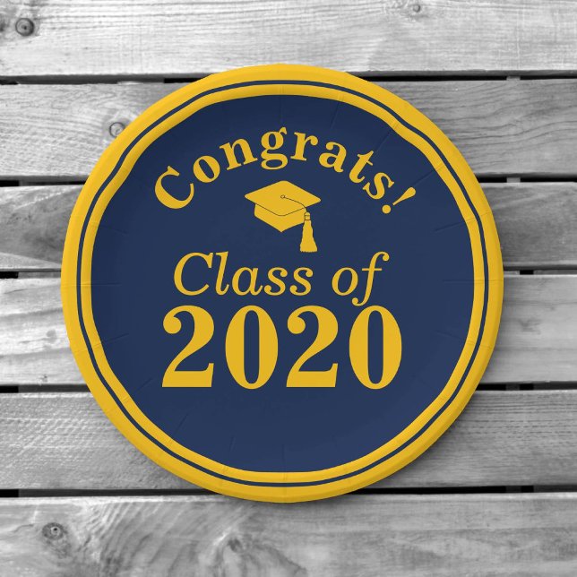 Prato De Papel Parabéns Classe de Marinho 2024 Dourado (Criador carregado)