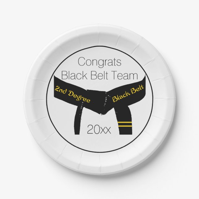Prato De Papel Parabéns do Partido de Teste do Cinturão Negro de  (Frente)