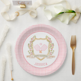 Prato De Papel Parabéns do Pickle Ball Feliz