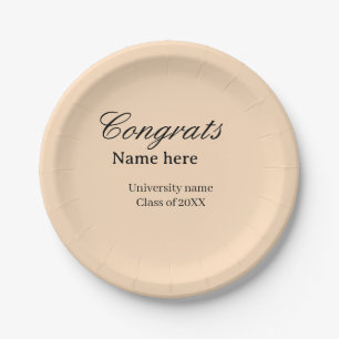 Prato De Papel Parabéns graduado nome universidade turma de 20XX