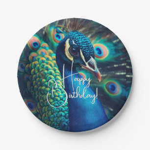 Prato De Papel Parabéns pelo Perfil de Peacock