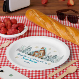 Prato De Papel Paraíso de inverno Biscoito de gengibre