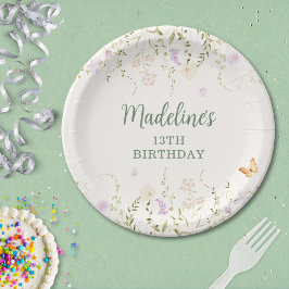 Prato De Papel Parceiro Floral Whimsic Aniversário
