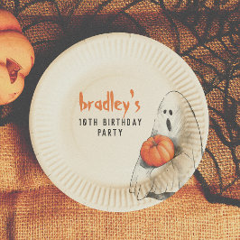 Prato De Papel Parceiro Spooktacular Halloween Ghost Boy Birthday