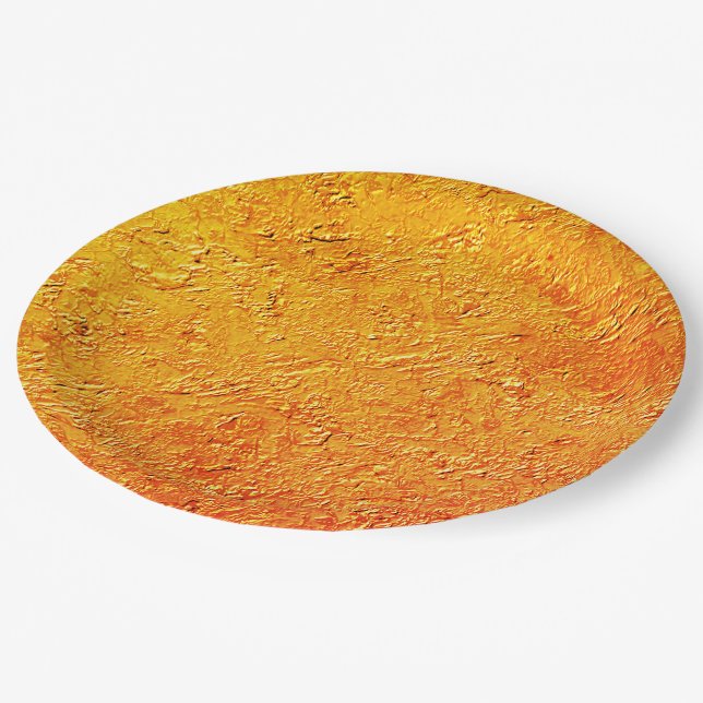 Prato De Papel Parede derituosa com textura amarela e laranja (Inclinado)