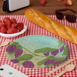 Prato De Papel Paredes de Uva Ilustradas à Mão Roxo e Verde