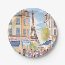 Paris França Torre Eiffel Aquarela Viagem