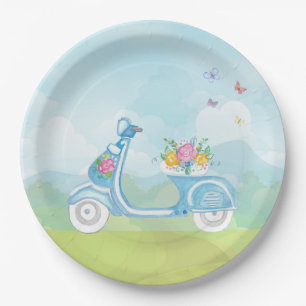 Prato De Papel Paris França Torre Eiffel com tema de Patinete