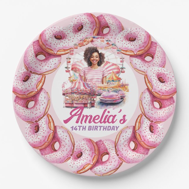 Prato De Papel Parque de Amusement Afro-Americano de Aniversário  (Frente)