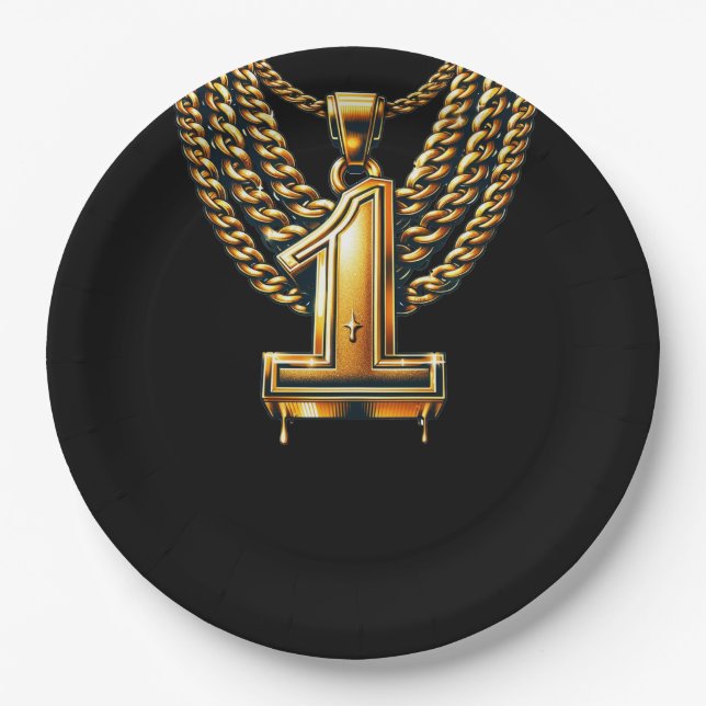 Prato De Papel Parte do primeiro aniversario nº 1 da cadeia Doura (Frente)