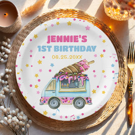 Prato De Papel Parte primeiro aniversario sorvete