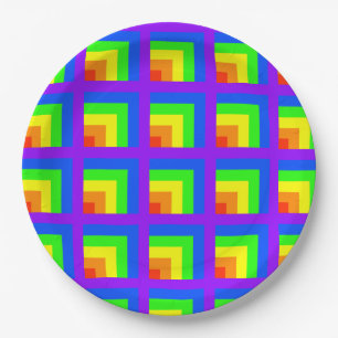 Prato De Papel Partes do Rainbow Blocks - conjunto 3