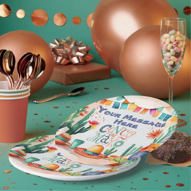 Prato De Papel Partido Cinco De Mayo (Múltiplo)