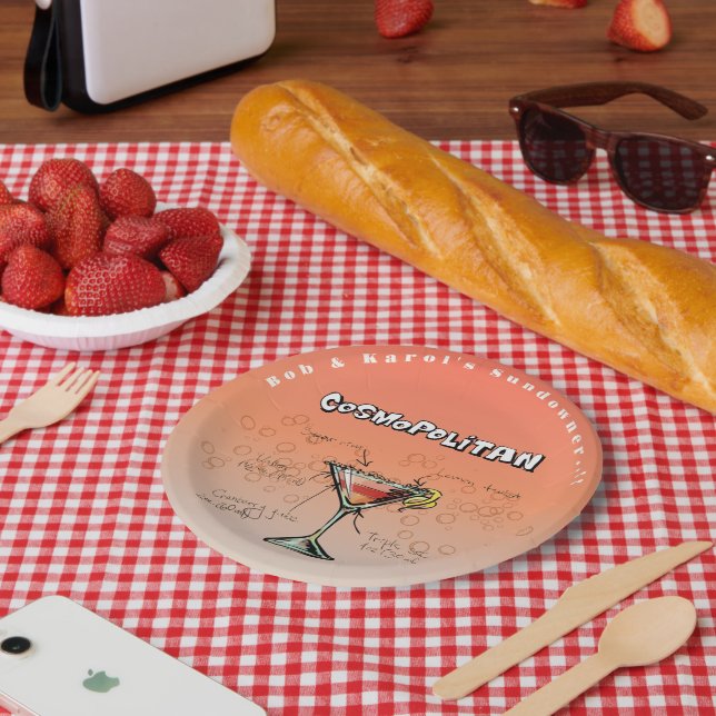 Prato De Papel Partido Cosmopolita Sundowner (Piquenique)