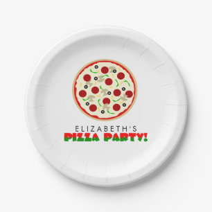 Prato De Papel Partido da pizza