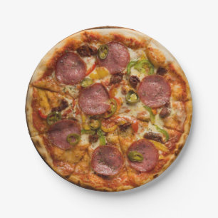 Prato De Papel Partido da pizza supremo