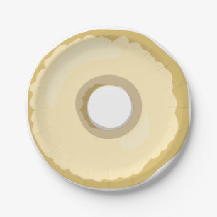 Prato De Papel Partido de creme amarelo da filhós das placas de