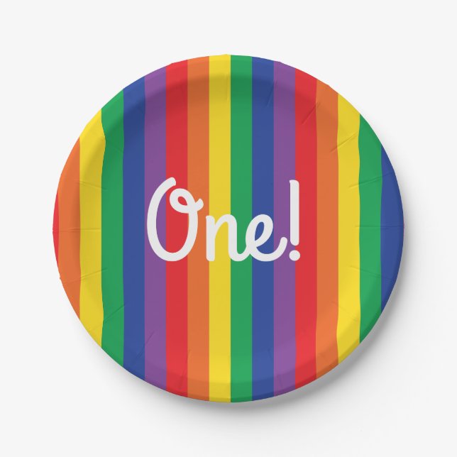 Prato De Papel Partido de primeiro aniversario bonito do (Frente)