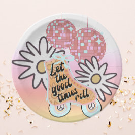 Prato De Papel Partido Disco Roller Skating Girls