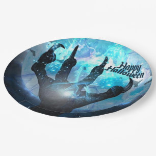 Prato De Papel Partido do Dia das Bruxas da transformação da Lu