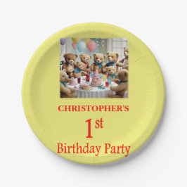 Prato De Papel Partido do primeiro aniversario