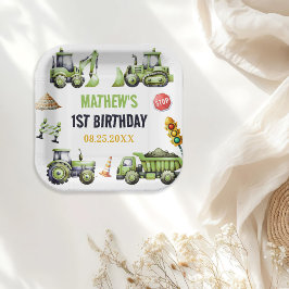 Prato De Papel Partido do primeiro aniversario das Crianças de Co