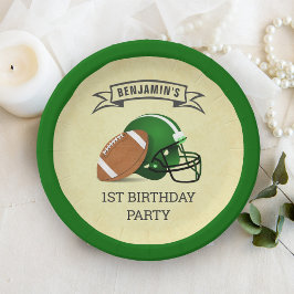 Prato De Papel Partido do primeiro aniversario de Futebol