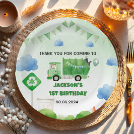 Prato De Papel Partido do primeiro aniversario de Lixo