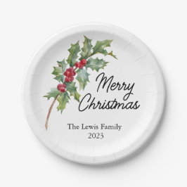 Prato De Papel Partido Elegante de Férias de Berries Winter