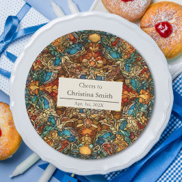 Prato De Papel Partido Geométrico Mosaico de Aposentação de Vidro