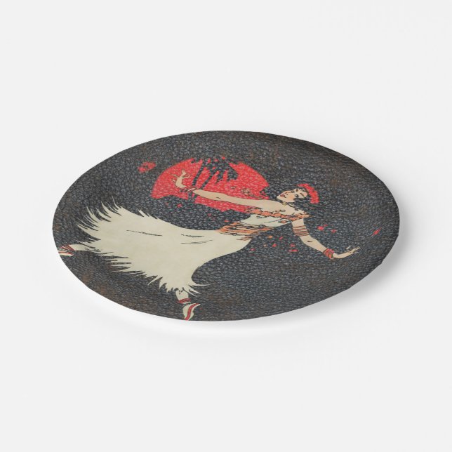 Prato De Papel Partido havaiano tropical do dançarino | Luau de (Inclinado)